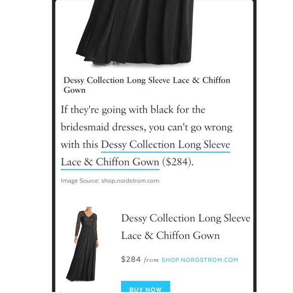 Dessy Collection 3014 Black Lace Top Gown 🤩 R1 - Picture 5 of 17